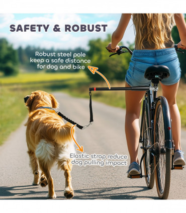 PawHut Dog Lead for Bicycle, Easy Installation, for Cycling, Training