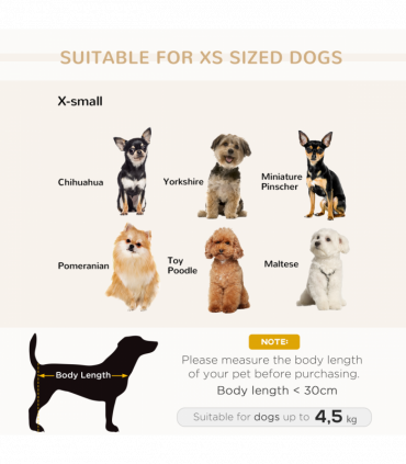 PawHut Dog Sofa Pet Couch for XS Dogs with Removable Sponge Padded Cushion Grey