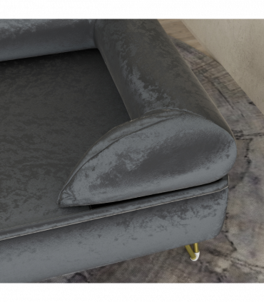 PawHut Dog Sofa Pet Couch w/ Removable Backrest Cushion Washable Cover - Grey