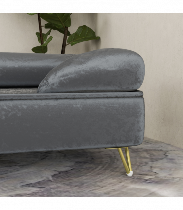 PawHut Dog Sofa Pet Couch w/ Removable Backrest Cushion Washable Cover - Grey