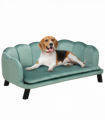PawHut Dog Sofa, Pet Couch Bed for Medium, Large Dogs w/ Legs, Cushion - Green