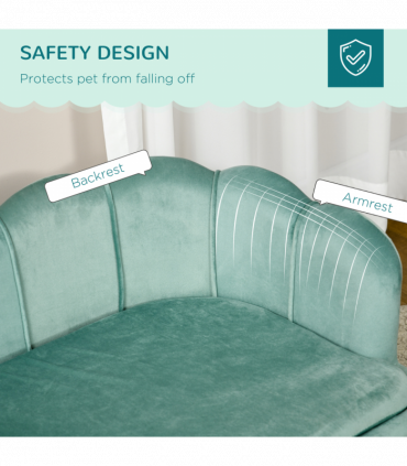 PawHut Dog Sofa, Pet Couch Bed for Medium, Large Dogs w/ Legs, Cushion - Green