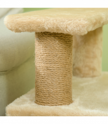 PawHut Dog Steps for Bed 4 Step Pet Stairs Cat House with Detachable Cover