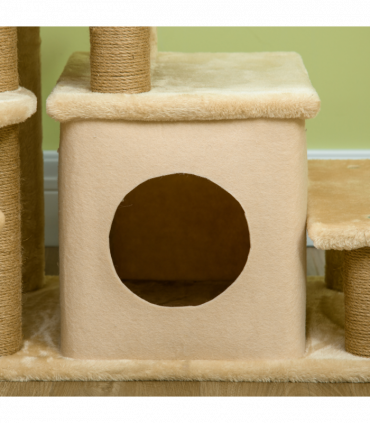 PawHut Dog Steps for Bed 4 Step Pet Stairs Cat House with Detachable Cover