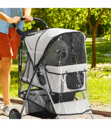 PawHut Dog Stroller Rain Cover w/ Rear Entry, Cover, for Dog Pram