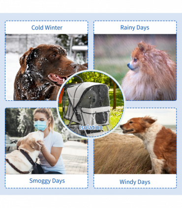 PawHut Dog Stroller Rain Cover w/ Rear Entry, Cover, for Dog Pram