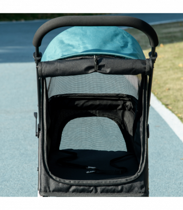 PawHut Dog Stroller for XS Dogs, S Dogs, Cats with Rain Cover - Dark Green