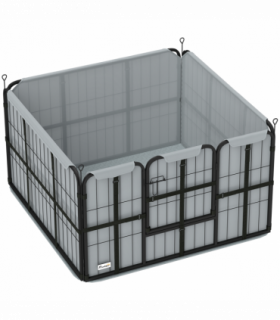 PawHut Dog Whelping Box w/ Washable Pee Pad, Windproof Cloth, Black