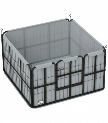 PawHut Dog Whelping Box w/ Washable Pee Pad, Windproof Cloth, Black