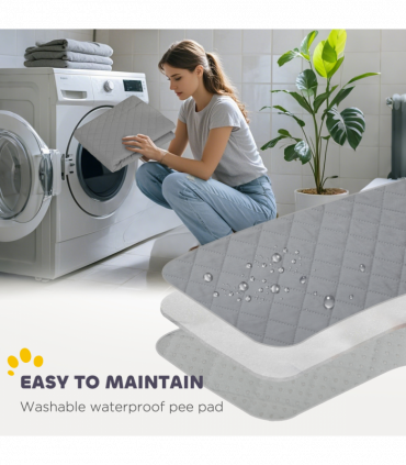 PawHut Dog Whelping Box w/ Washable Pee Pad, Windproof Cloth, Black