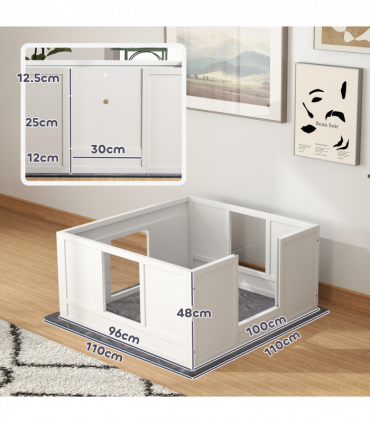 PawHut Dog Whelping Box with Whelping Pad, Adjustable Entrance, 100 x 96cm