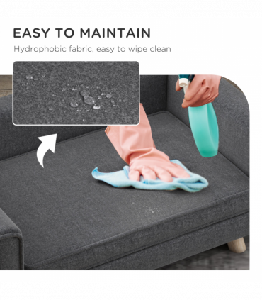 PawHut Elevated Dog Sofa Bed with Cushion for Medium and Small Dogs, Grey