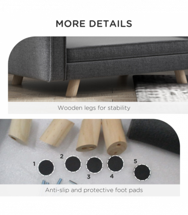 PawHut Elevated Dog Sofa Bed with Cushion for Medium and Small Dogs, Grey