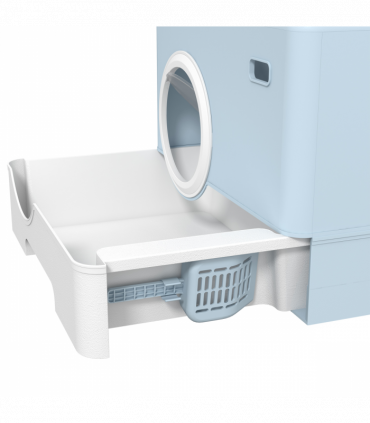 PawHut Enclosed Cat Litter Tray with Lid, Front Entry, Top Exit, Scoop - Blue