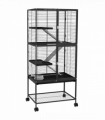 PawHut Ferret Cage 136cm Rolling Small Animal Cage w/ 3 Doors, Storage Shelf