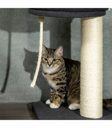 PawHut Floor-To-Ceiling Cat Tree, Height Adjustable, Black