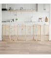 vidaXL Dog Gate with Door Foldable 6 Panels 300 cm Poplar Wood
