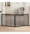 vidaXL Dog Gate Foldable 2 Panels Black 160 cm Poplar Wood
