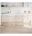 vidaXL Dog Gate with Door Foldable 4 Panels 320 cm Poplar Wood