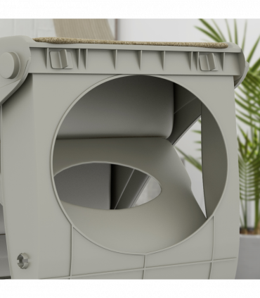 PawHut Foldable Pet Stairs 3 Steps with Non-slip Mats for Small Dogs, Grey