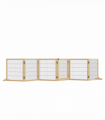 PawHut Freestanding Pet Dog Gate, Six-Panel Foldable Wooden Playpen, 432cm
