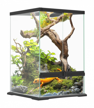 PawHut Glass Reptile Terrarium, 40L Vivarium for Lizards Frogs Snakes Turtles