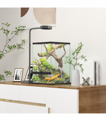 PawHut Glass Reptile Terrarium, 40L Vivarium for Lizards Frogs Snakes Turtles