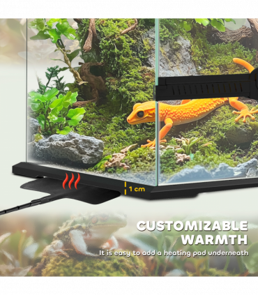 PawHut Glass Reptile Terrarium, 40L Vivarium for Lizards Frogs Snakes Turtles