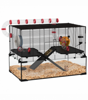 PawHut Hamster Cage w/ Tunnels, Tubes, Ramps, Platforms, Hut, 78.5 x 48.5 x 57cm