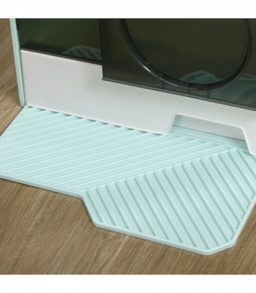 PawHut Hooded Cat Litter Tray w/ Scoop, Drawer Pan Handle Deodorants Light Blue