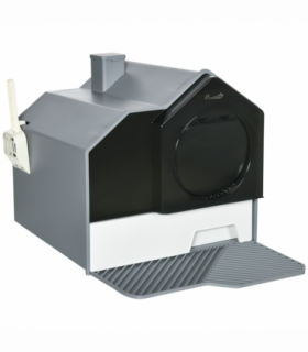 PawHut Hooded Cat Litter Tray with Scoop Drawer Pan, Handle, Deodorant