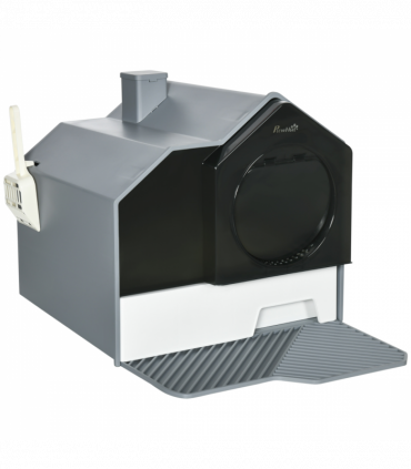 PawHut Hooded Cat Litter Tray with Scoop Drawer Pan, Handle, Deodorant