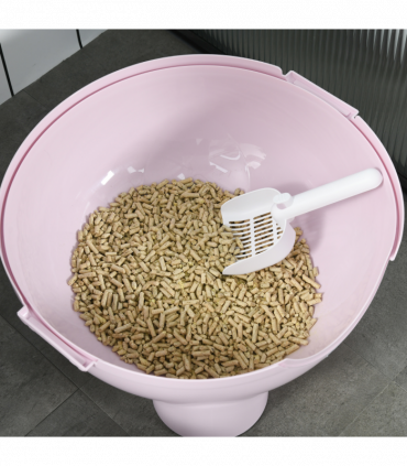 PawHut Large Cat Litter Box with Scoop, Front Entrance, 53 x 51 x 48cm - Pink