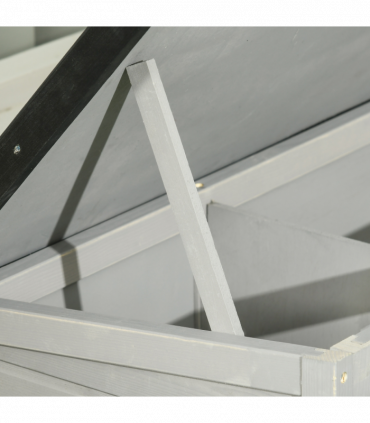 PawHut Large Elevated Indoor Outdoor Wooden Rabbit Hutch with Asphalt Roof, Tray