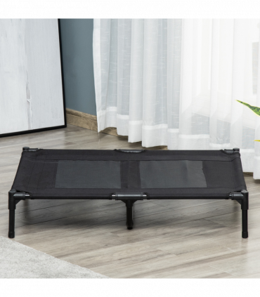 PawHut Large Pet Cot Portable Dog Cat Sleep Bed Elevated Camping Outdoor Black