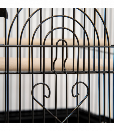 PawHut Metal Bird Cage Small with Perch Food Container Handle for Finch Canary