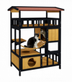 PawHut Outdoor Cat House w/ Suspension Bridge, Houses, Balcony