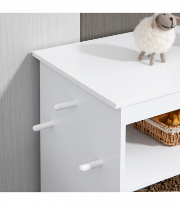 PawHut Pet Feeder Station Dog and Cat Food Storage Feeding Station Food Cabinet