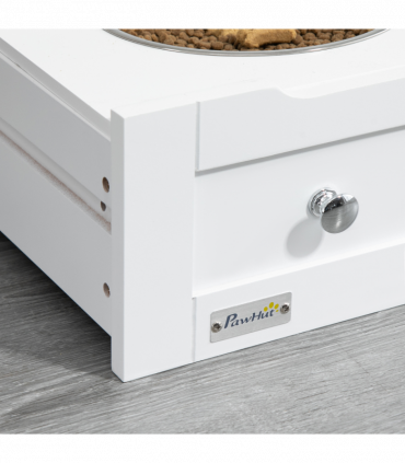 PawHut Pet Feeder Station Dog and Cat Food Storage Feeding Station Food Cabinet