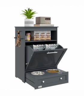 PawHut Pet Feeder Station Dog and Cat Food Storage Feeding Station Food Cabinet