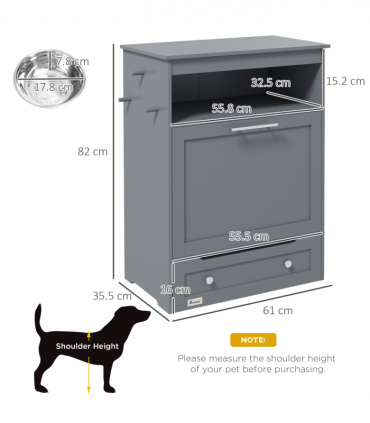 PawHut Pet Feeder Station Dog and Cat Food Storage Feeding Station Food Cabinet