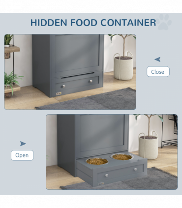 PawHut Pet Feeder Station Dog and Cat Food Storage Feeding Station Food Cabinet