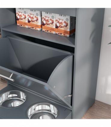 PawHut Pet Feeder Station Dog and Cat Food Storage Feeding Station Food Cabinet