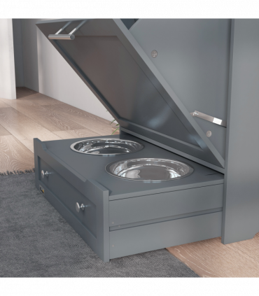 PawHut Pet Feeder Station Dog and Cat Food Storage Feeding Station Food Cabinet