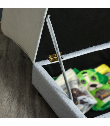 PawHut Pet Sofa Dog Chair Cat Couch w/ Storage, Cushion - Light Blue