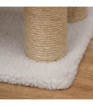 PawHut Pet Stair with 4-step Climb Ladder, Scratching Posts, White