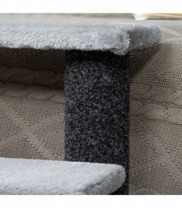 PawHut Pet Stairs with 3-step Stair, Scratching Posts, Platforms, Toy Ball