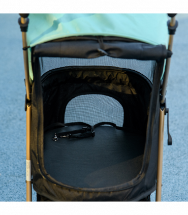 PawHut Pet Stroller for XS and S Dogs with Rain Cover - Green