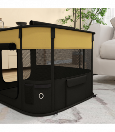 PawHut Portable Dog Pen for Puppies, Rabbits, Kittens, Guinea Pigs - Yellow
