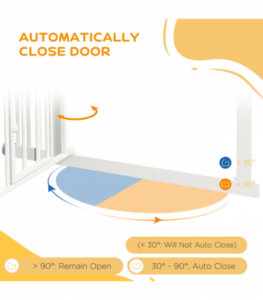 PawHut Pressure Fit Safety Gate, Dog Gate w/ Small Cat Door, 74-100cm Openings